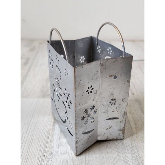 Silver snowman AS IS snowflake tea light holder Xmas decor - Picture 4 of 8